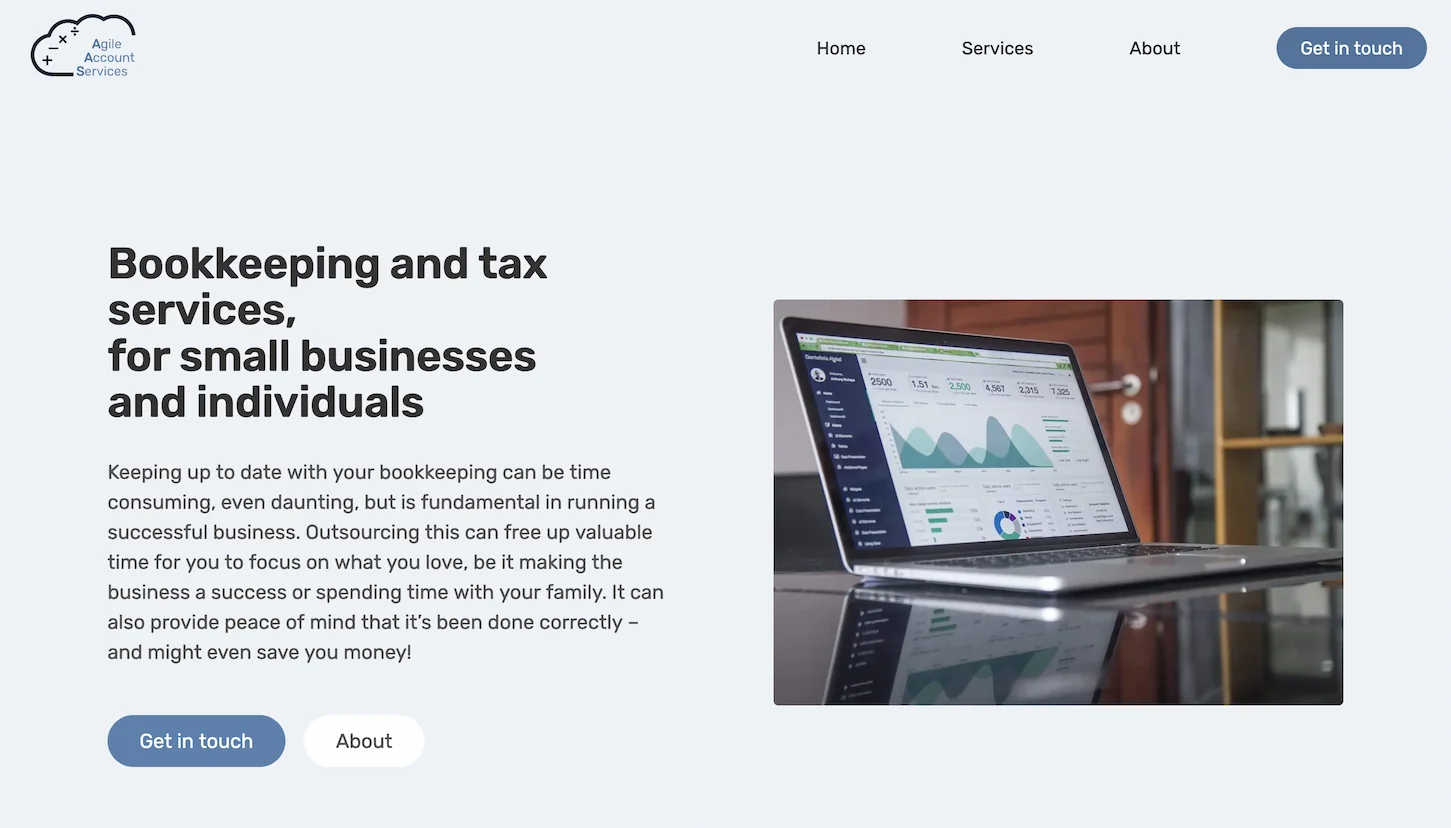 Agile Accounts Services website screenshot